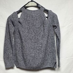 Rag & Bone Dana Cold Shoulder Marled Gray Sweater Top Size Medium